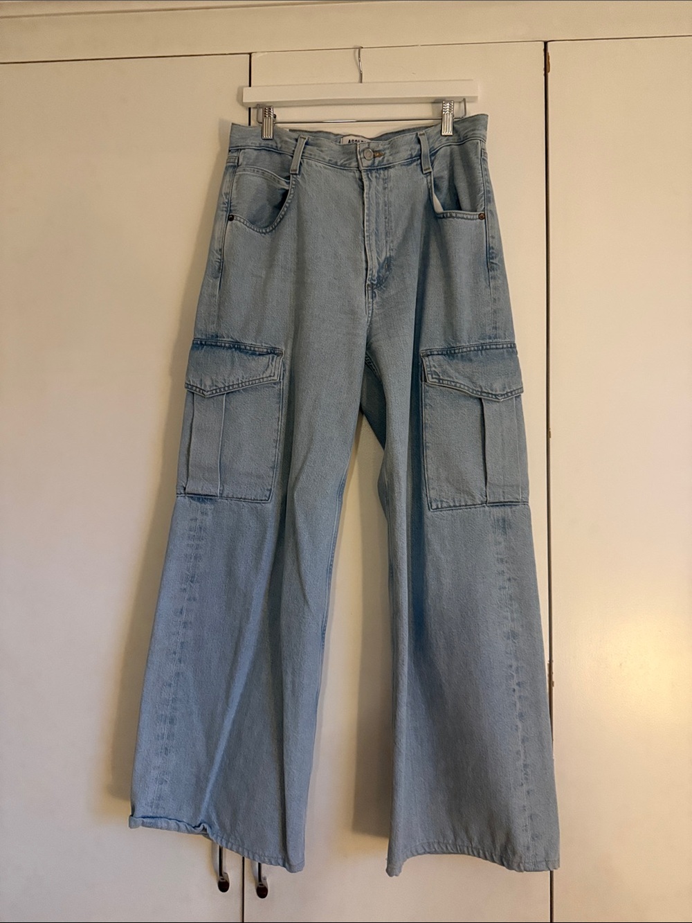 Agolde Light Blue Cargo Bootcut Jeans